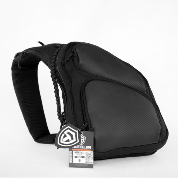 РАСПРОДАЖА!!! Мужская сумка на правое плечо 9Tactical Sling SQB Black Carbon КОРДУРА.