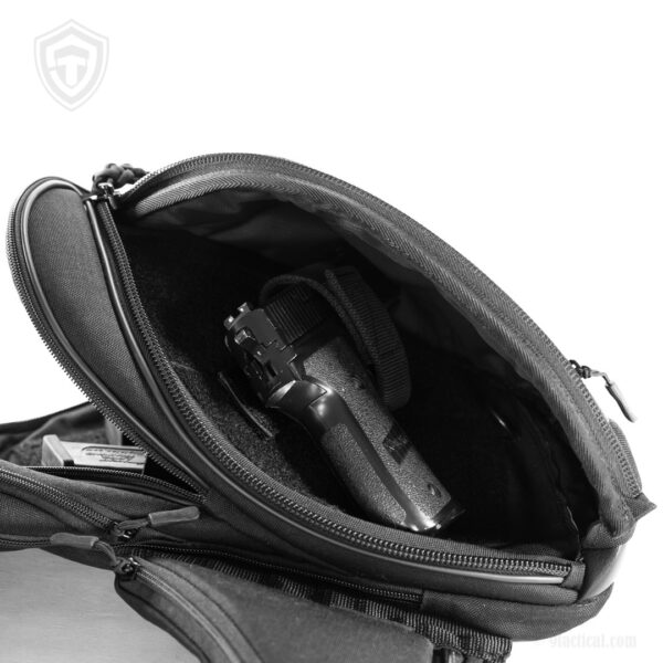 Pangolin Mini ECO Leather Black. Чорна сумка для пістолета.