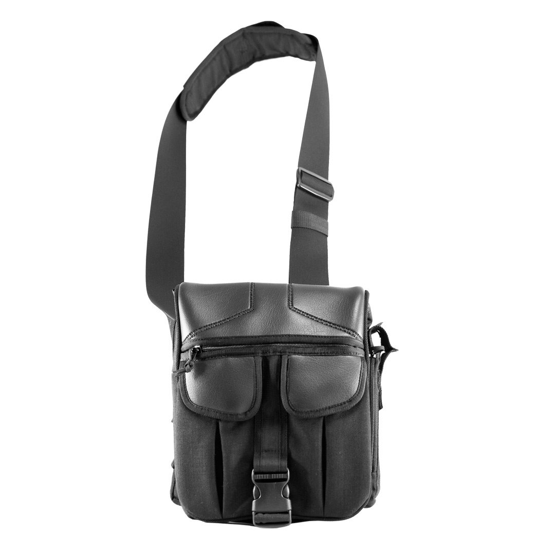 Мужская сумка через плечо Casual Bag M 2018 для пистолета. ЧЁРНАЯ.