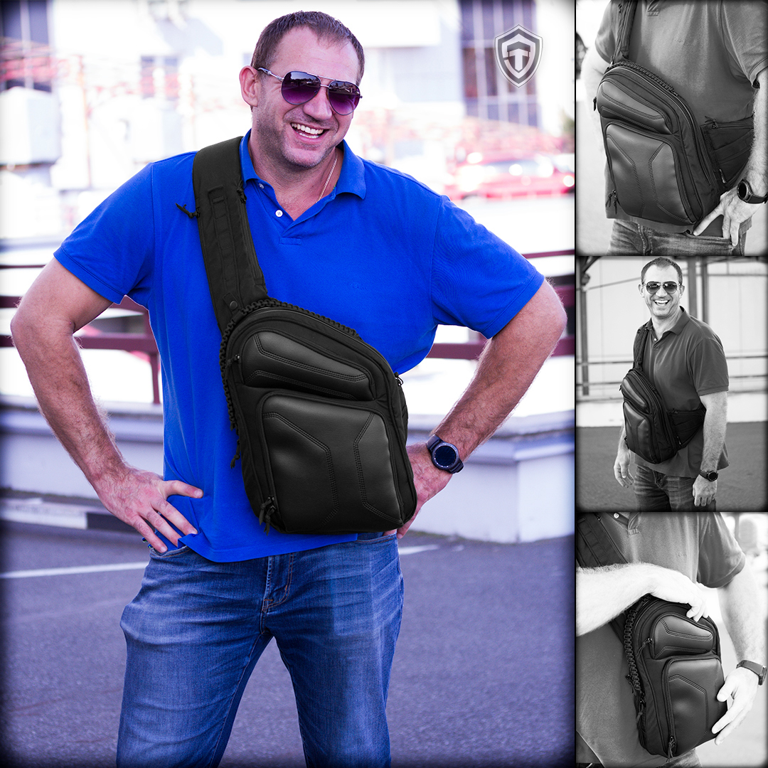 Городской рюкзак 9Tactical Sling LQB. Слинг сумка телохранителя, медика, туриста.