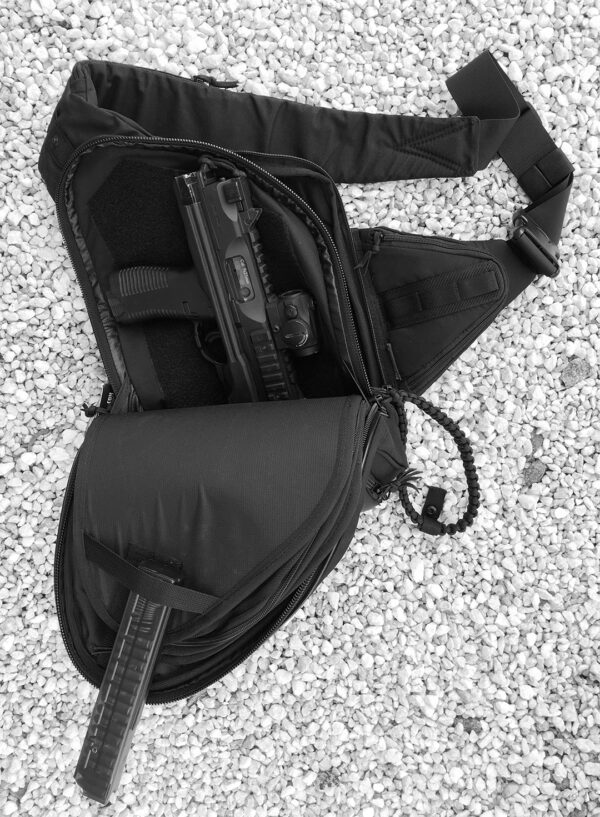 Sling SQB. Чорна пістолетна сумка для прихованого носіння зброї.