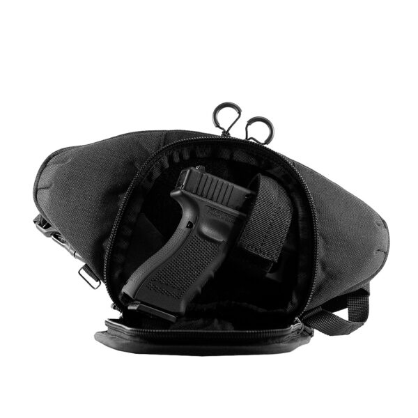 Casual Bag S MINI Y. Чорна сумка на пасок для зброї.